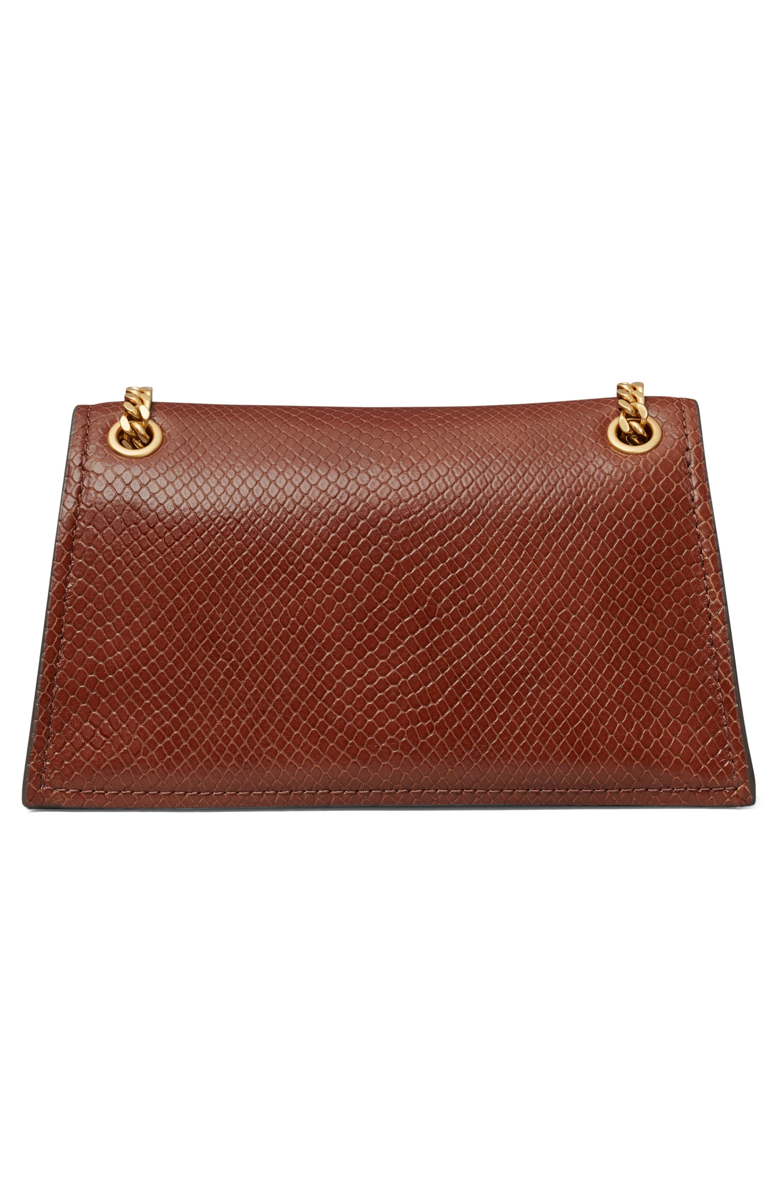 Kira Snake Embossed Leather Shoulder Bag, Alternate, color, SWEET MAPLE