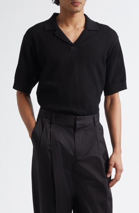 Ribbed Polo Sweater