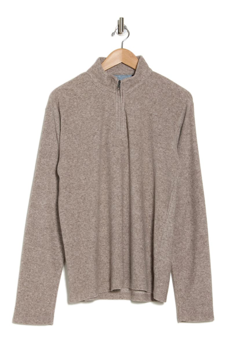 Heather Chenille Quarter Zip Pullover, Alternate, color, OATMEAL HEATHER