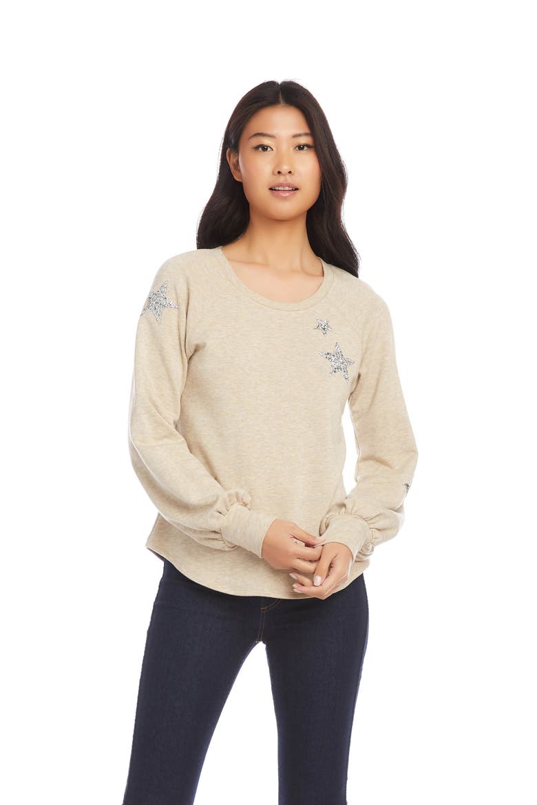 Embellished Fleece Top, Alternate, color, OATMEAL