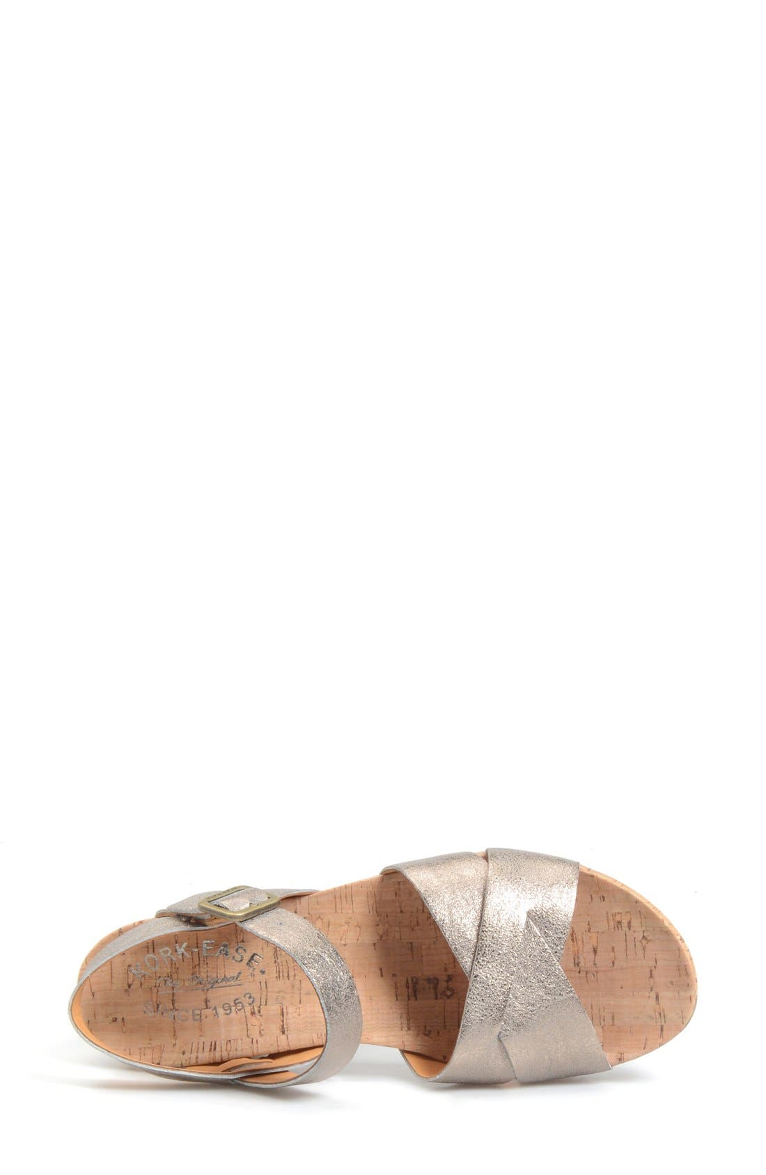 'Myrna 2.0' Cork Wedge Sandal, Alternate, color, SOFT GOLD METALLIC
