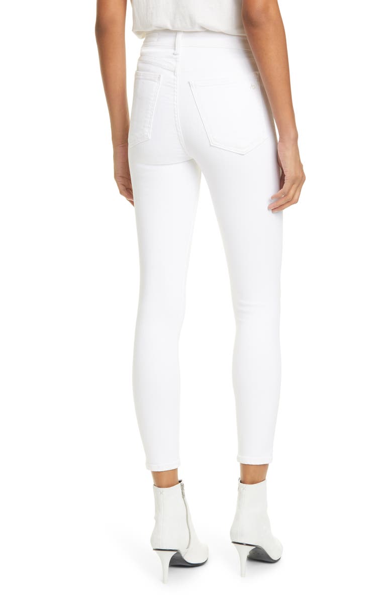 rag & bone Nina High Waist Ankle Skinny Jeans, Alternate, color, Wht