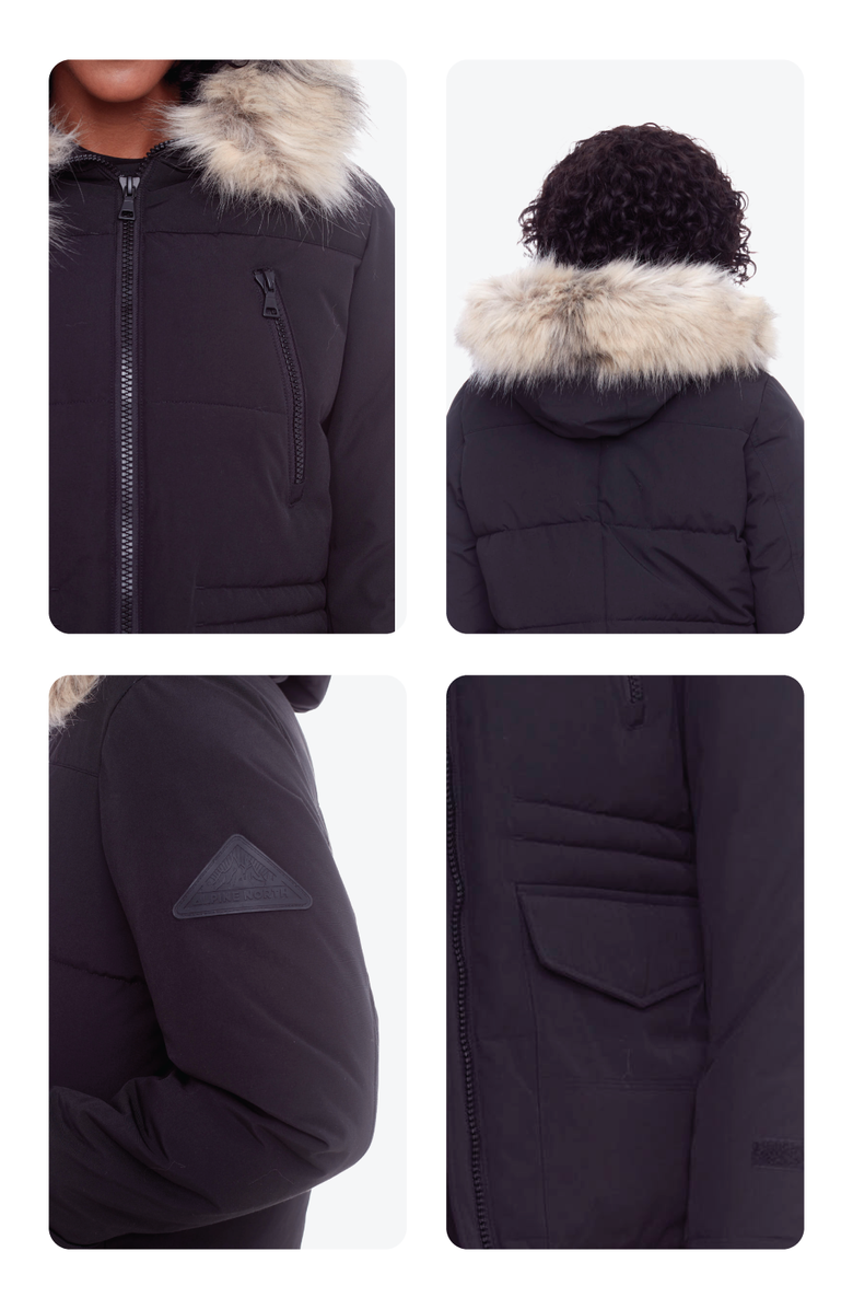 Alpine North UKON - Vegan Down Drawstring Winter Parka, Alternate, color, Black