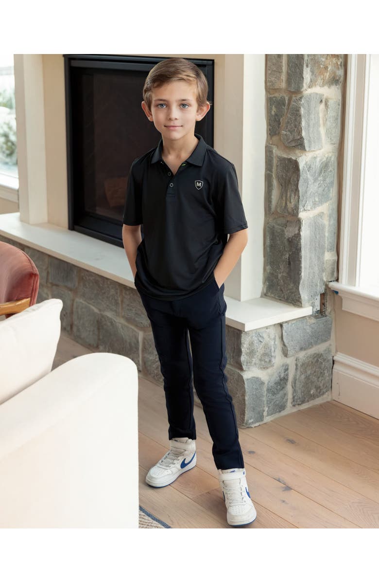 MeMoi Silky Dri-Effect Short Sleeve Polo Shirt, Alternate, color, Black