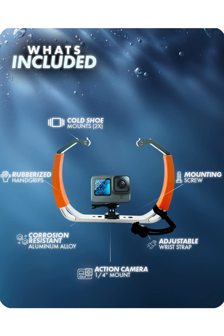 GB-U80 Underwater Diving Rig for GoPro Waterproof Action Cam (XL Version) - Teal, Alternate, color, Black