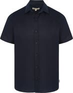 Onia Short Sleeve Stretch Linen Blend Button-Up Shirt
