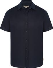 Onia Short Sleeve Stretch Linen Blend Button-Up Shirt