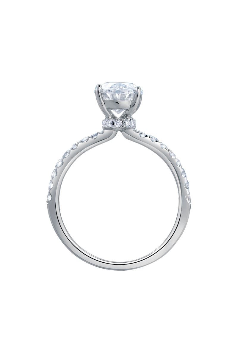 Adriana 14K White Gold Oval Lab Grown Diamond Hidden Halo Engagement Ring - 2.35 Ct, Alternate, color, 14K White Gold
