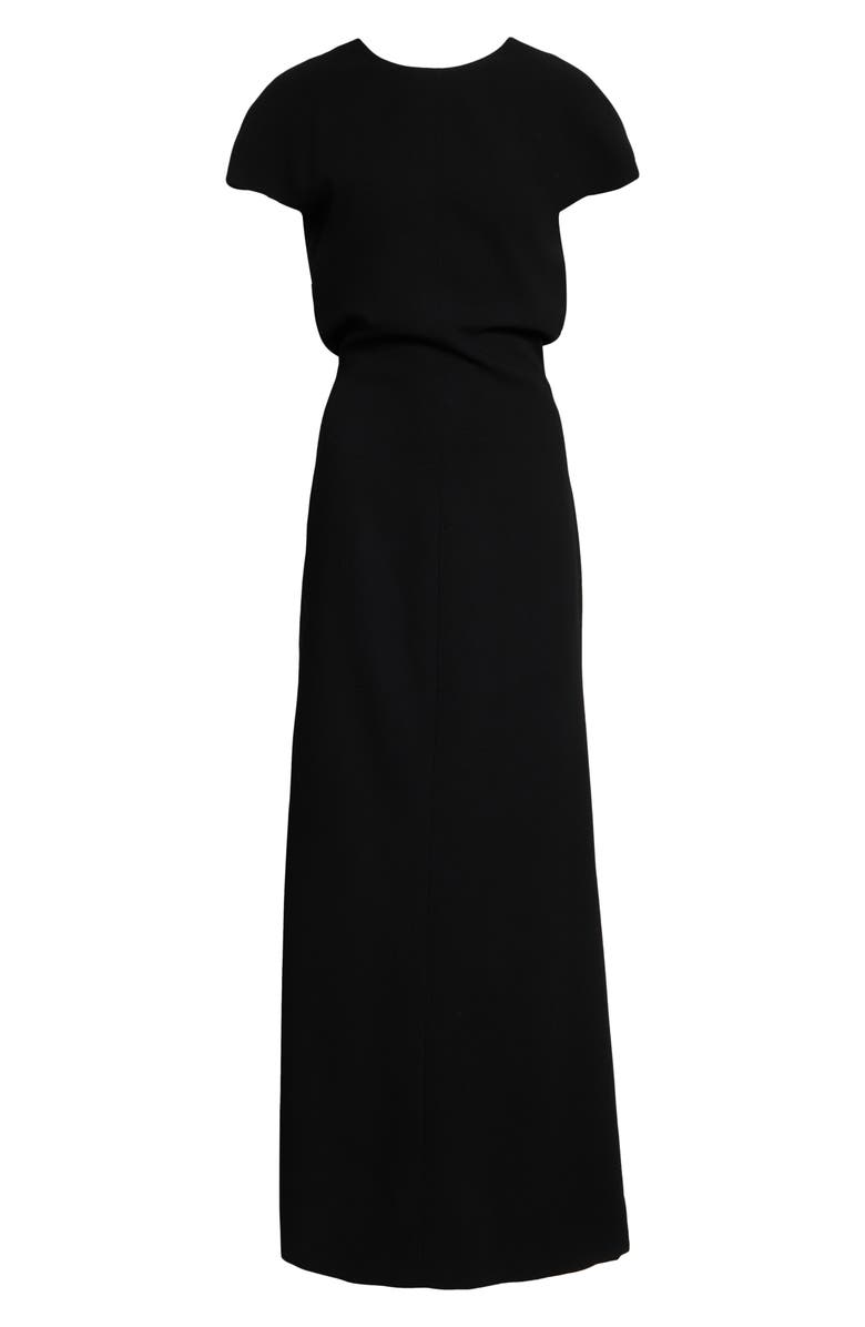 Jil Sander Cutout Back Sablé Trumpet Dress, Main, color, Black