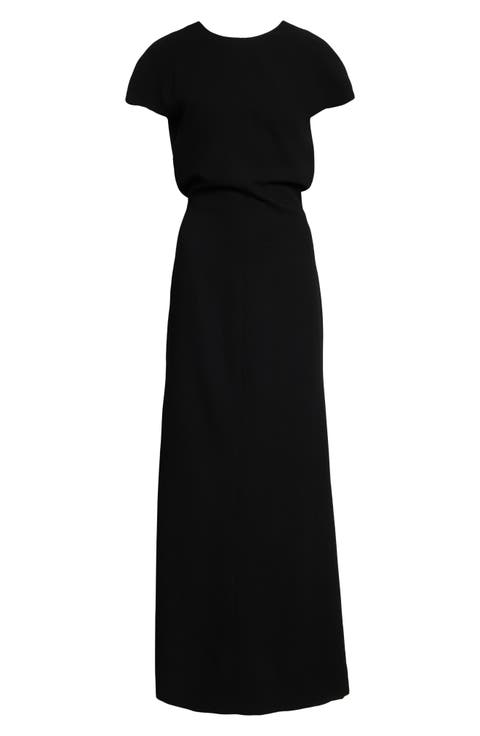 Cutout Back Sablé Trumpet Dress