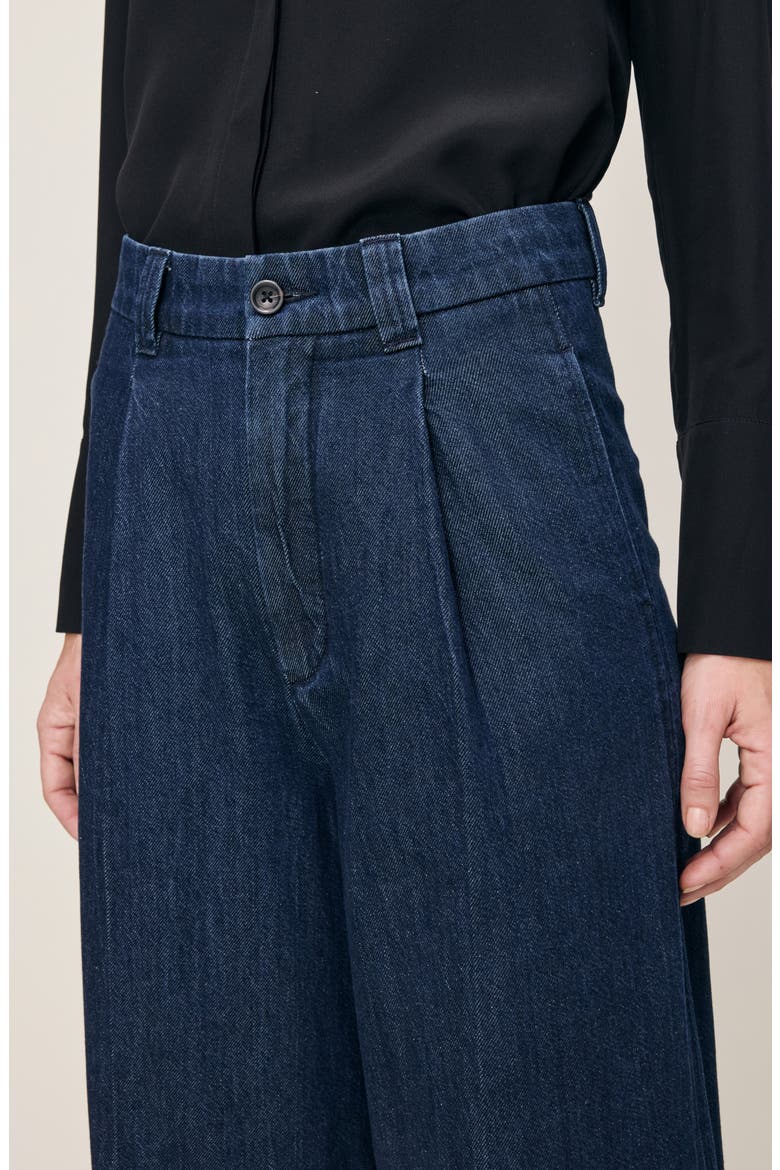 Hepburn Pleated High Waist Wide Leg Jeans, Alternate, color, RIVER VALLEY