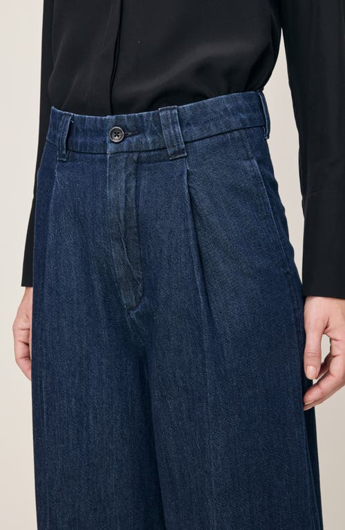 Dl1961 Hepburn Pleated High Waist Wide Leg Jeans In Blue