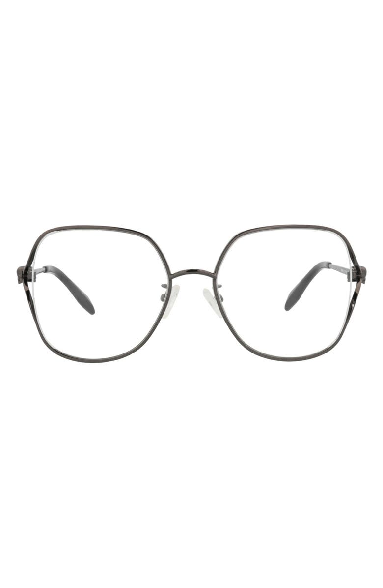 McQueen 54mm Square Sunglasses, Main, color, Ruthenium Transparent