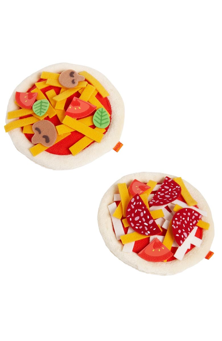 HABA Biofino Mini Pizzas - Two Small Pies with Loads of Fabric Toppings - Perfect for Pretend Role Play, Alternate, color, 