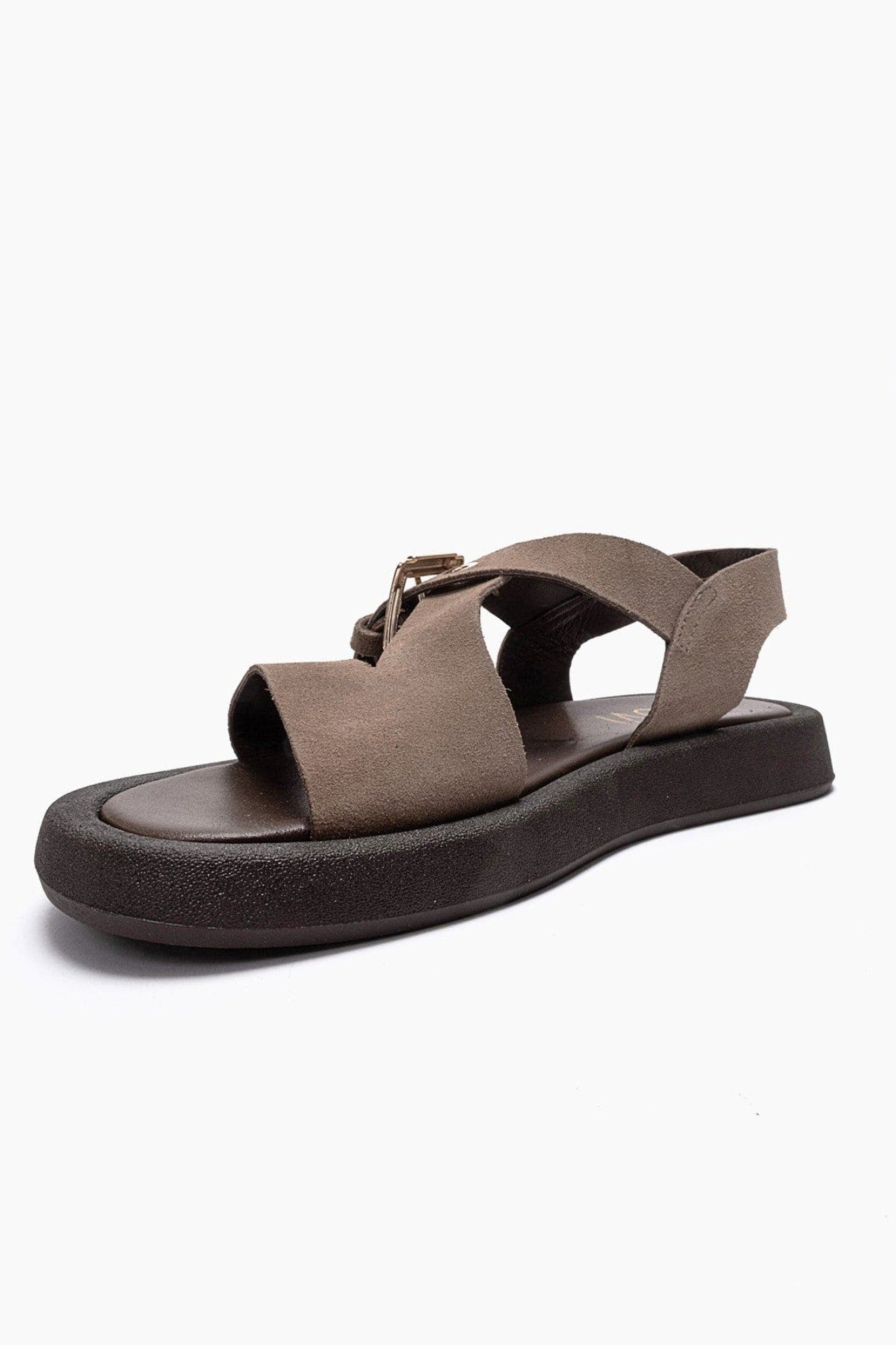 Roven Leather Sandal, Alternate, color, Mink Suede