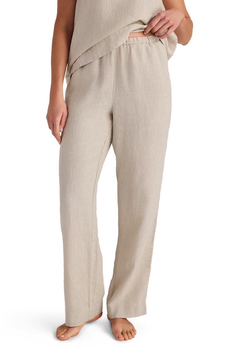 Luxe Linen Pants, Main, color, Oatmeal Cross Dye