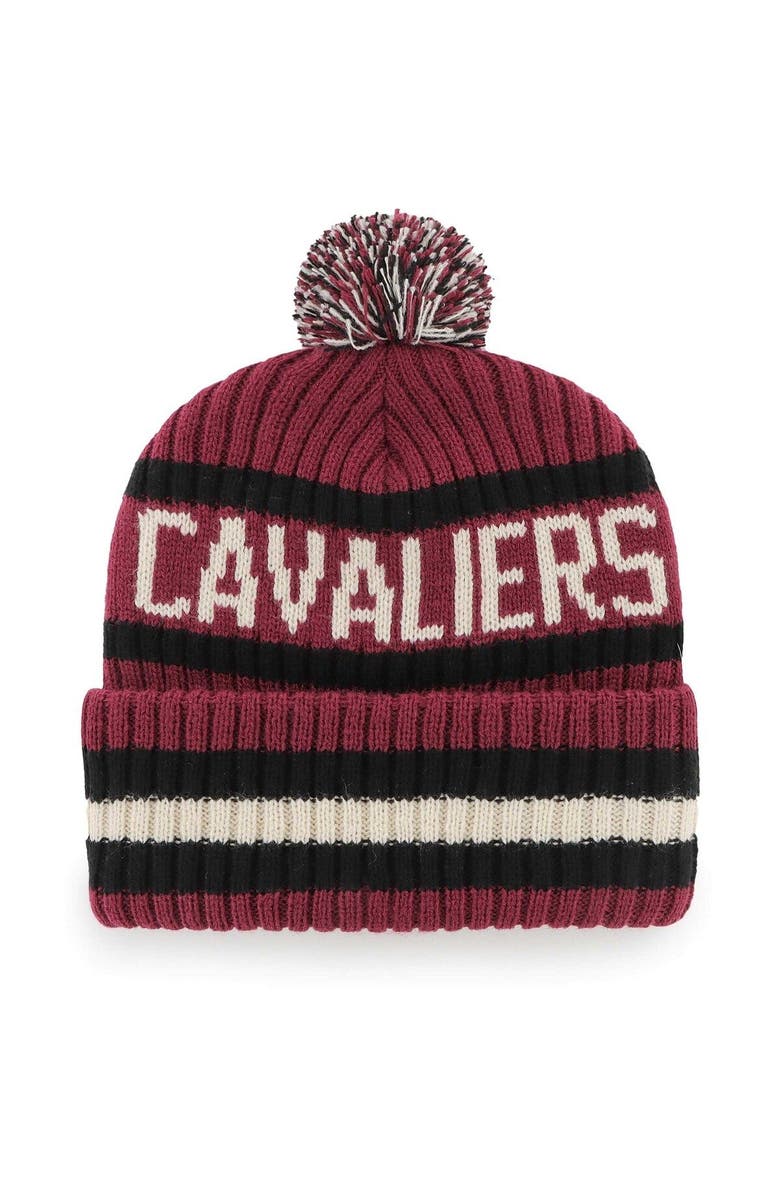 '47 Men's '47 Wine Cleveland Cavaliers Bering Cuffed Knit Hat with Pom, Alternate, color, Cardinal
