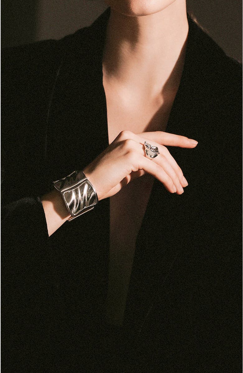 RETRO CHIC Tidal Glow Ring, Alternate, color, Silver