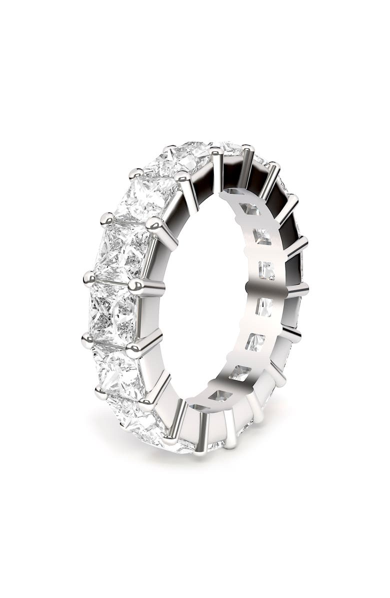HauteCarat Lab Created Diamond Eternity Ring, Alternate, color, White Gold