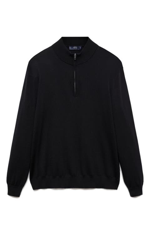 Half Zip Merino Wool Sweater