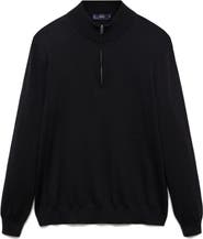MANGO Half Zip Merino Wool Sweater