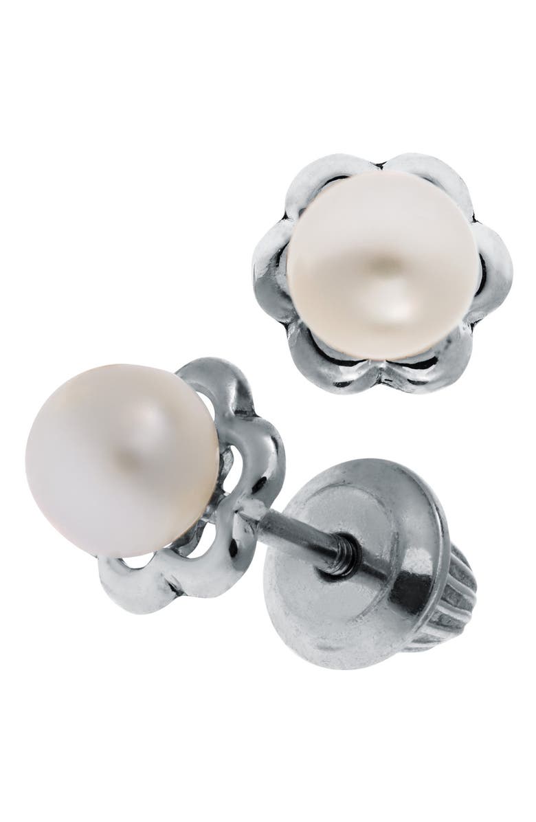 Mignonette Sterling Silver & Cultured Pearl Earrings, Alternate, color, White