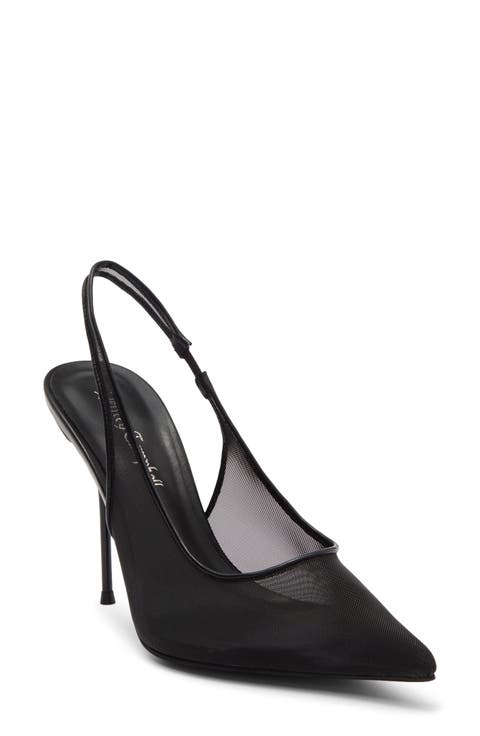 Pucker Slingback Pointed Toe Pump