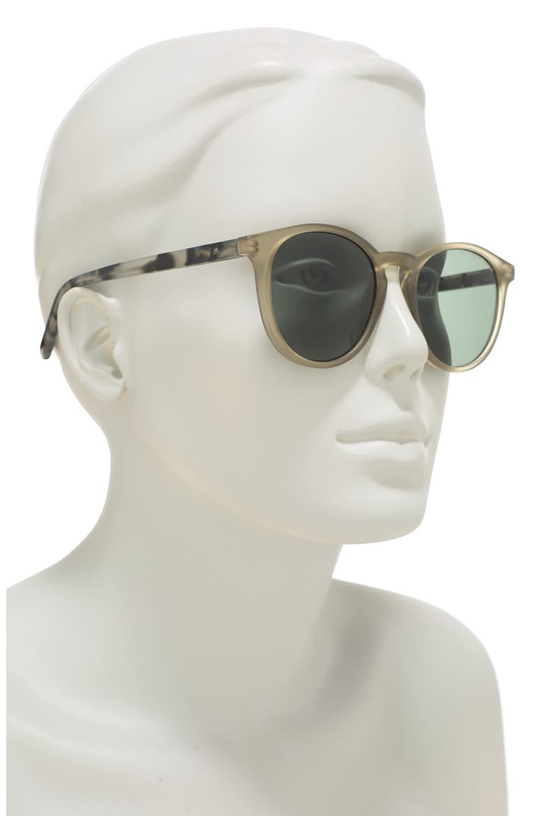 51mm Rounded Sunglasses, Alternate, color, MATTE BEIGE / GREEN
