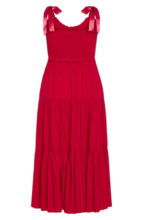 City Chic Cosmopolitan Tie Strap Sundress In Red