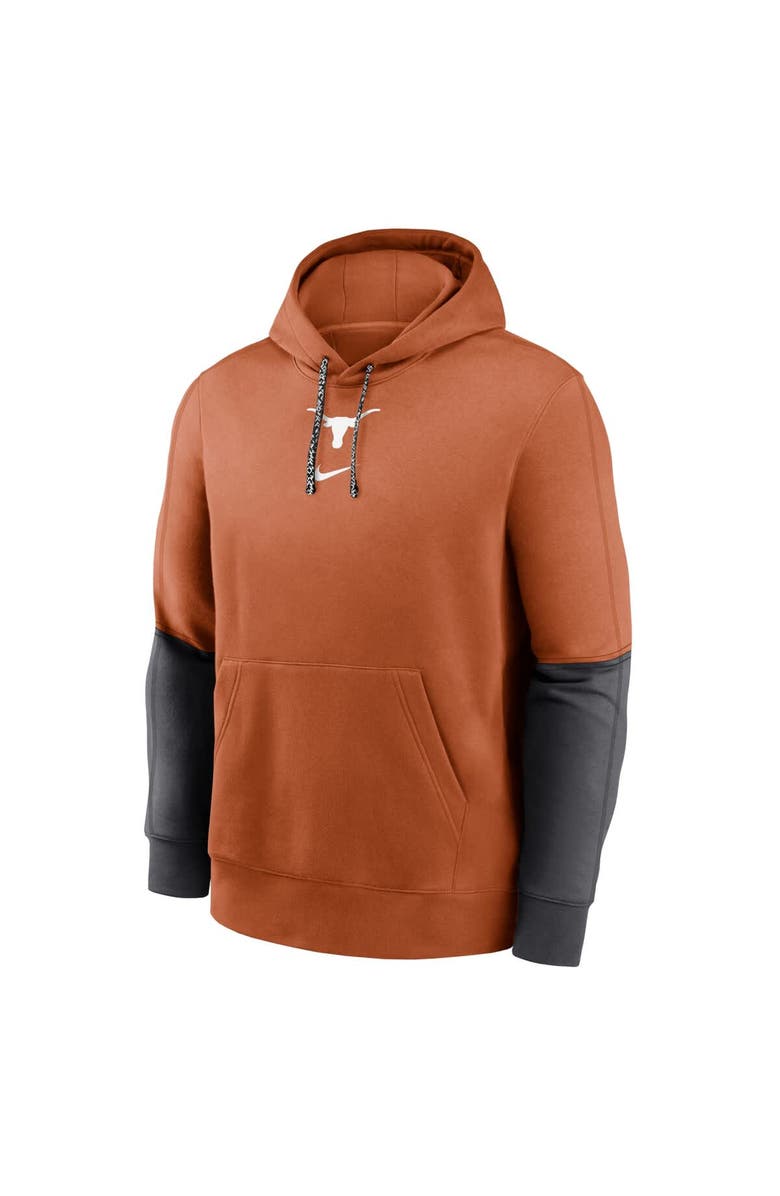 Nike Men's Nike Burnt Orange/Anthracite Texas Longhorns 2024 Sideline Club Pullover Hoodie, Alternate, color, 