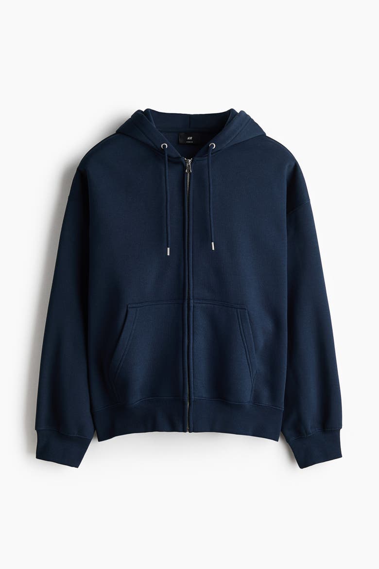 Oversized-Fit Hooded Jacket, Alternate, color, Navy blue