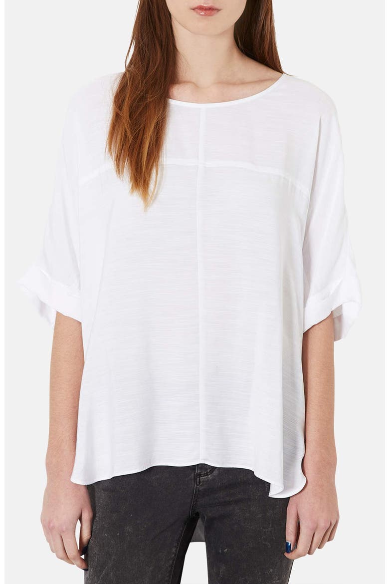 Seam Detail High/Low Tee, Main, color, WHITE