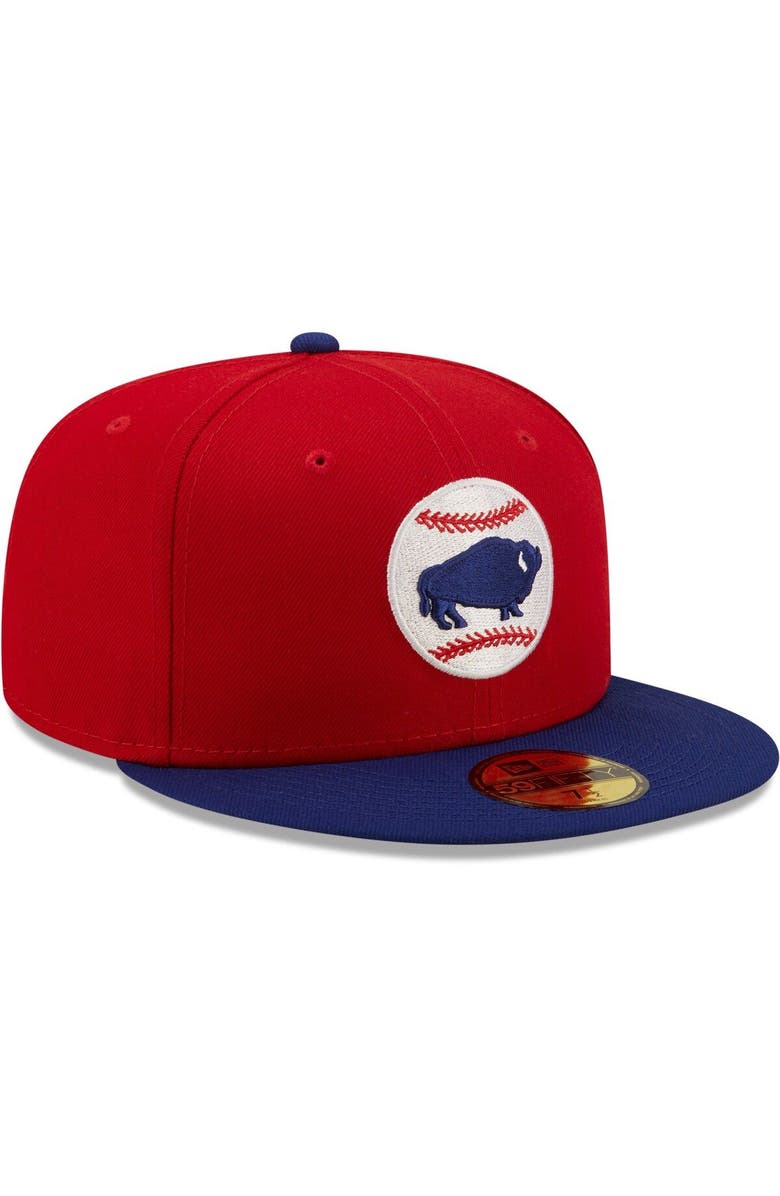 New Era Men's New Era Red Buffalo Bisons Authentic Collection 59FIFTY Fitted Hat, Alternate, color, Red