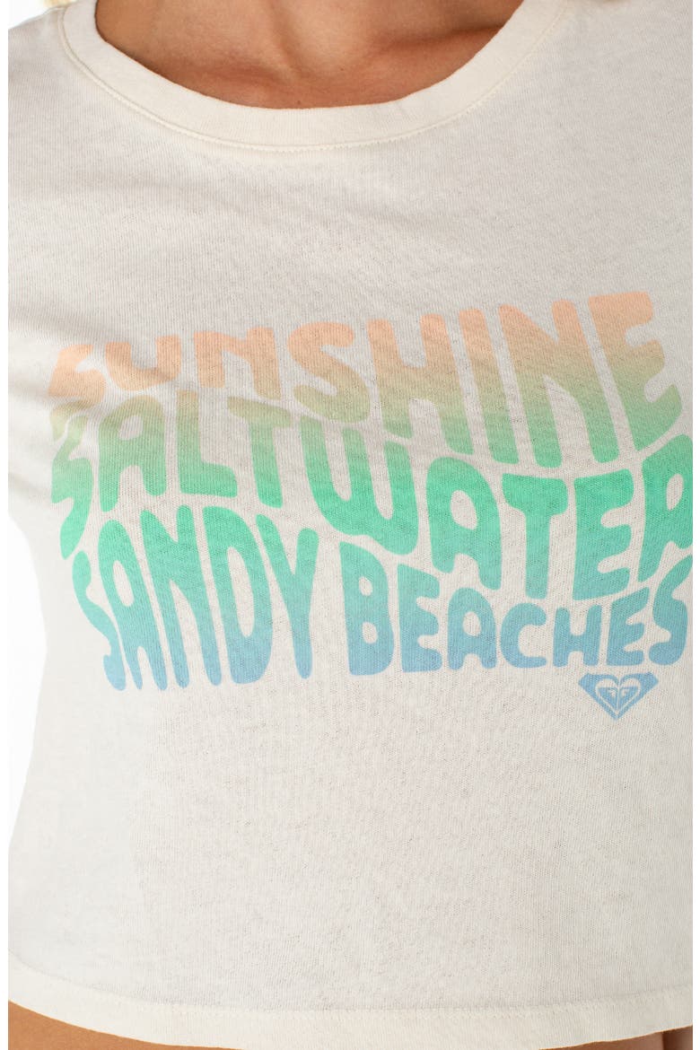 Sandy Beaches Crop Cotton Graphic T-Shirt, Alternate, color, CLOUD DANCER SANDY BEACHES