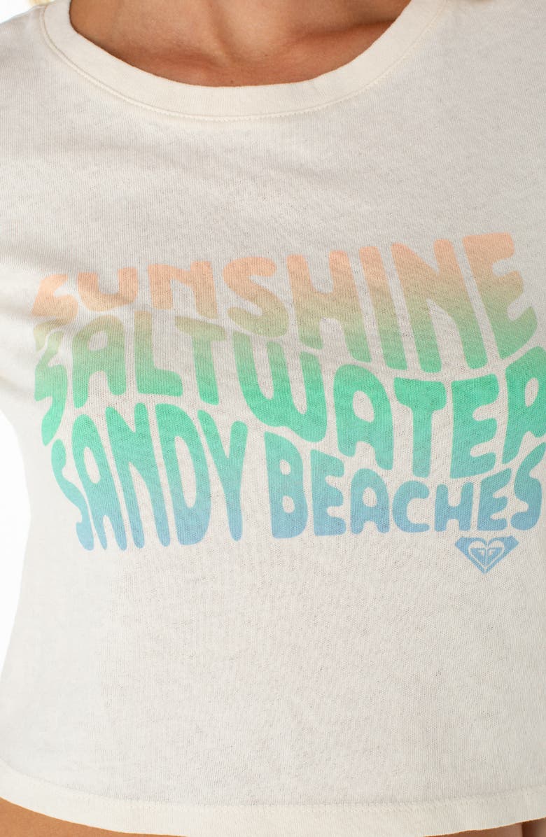 Roxy Sandy Beaches Crop Cotton Graphic T-Shirt, Alternate, color, 