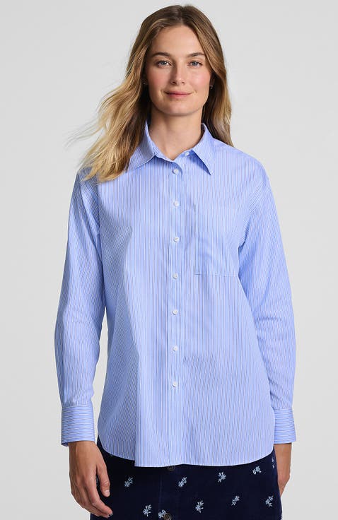No Iron Oversized Poplin Extra Long Tunic
