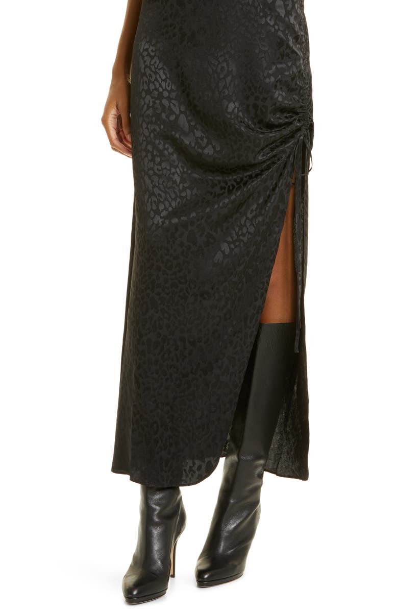 The Range Cinched Leopard Print Satin Slipdress, Alternate, color, 