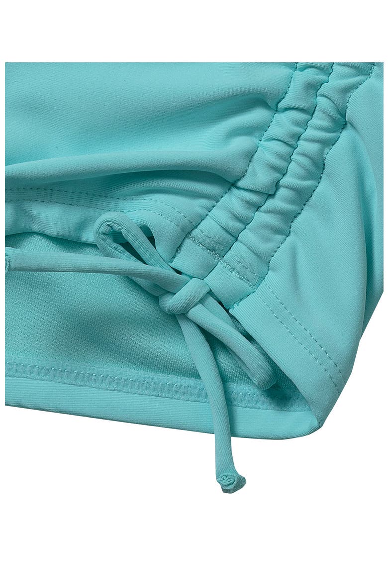 Girls Chlorine Resistant Ruched Swim Boyshort, Alternate, color, Aruba Blue