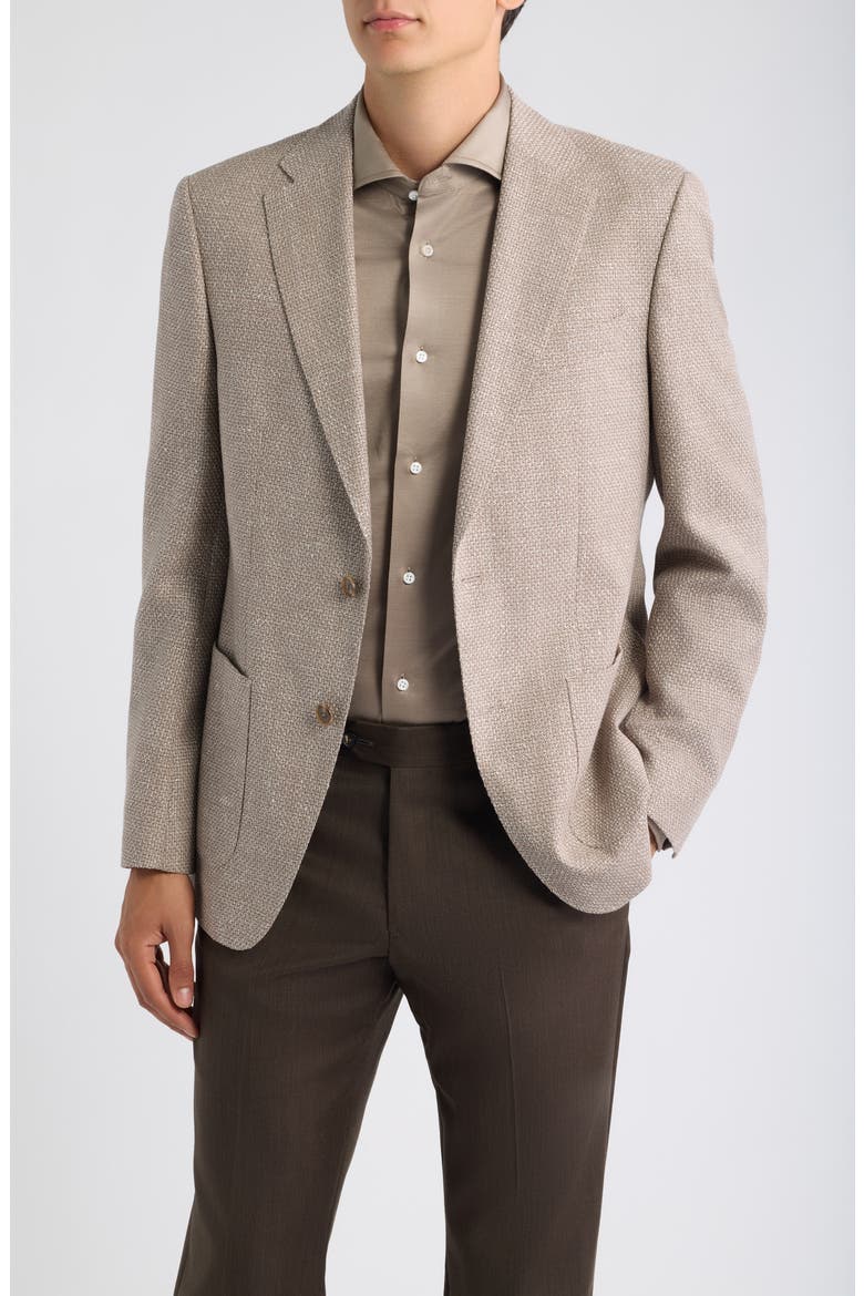 Hutson Slim Fit Tan Mélange Knit Wool Blend Sport Coat, Main, color, MEDIUM BEIGE