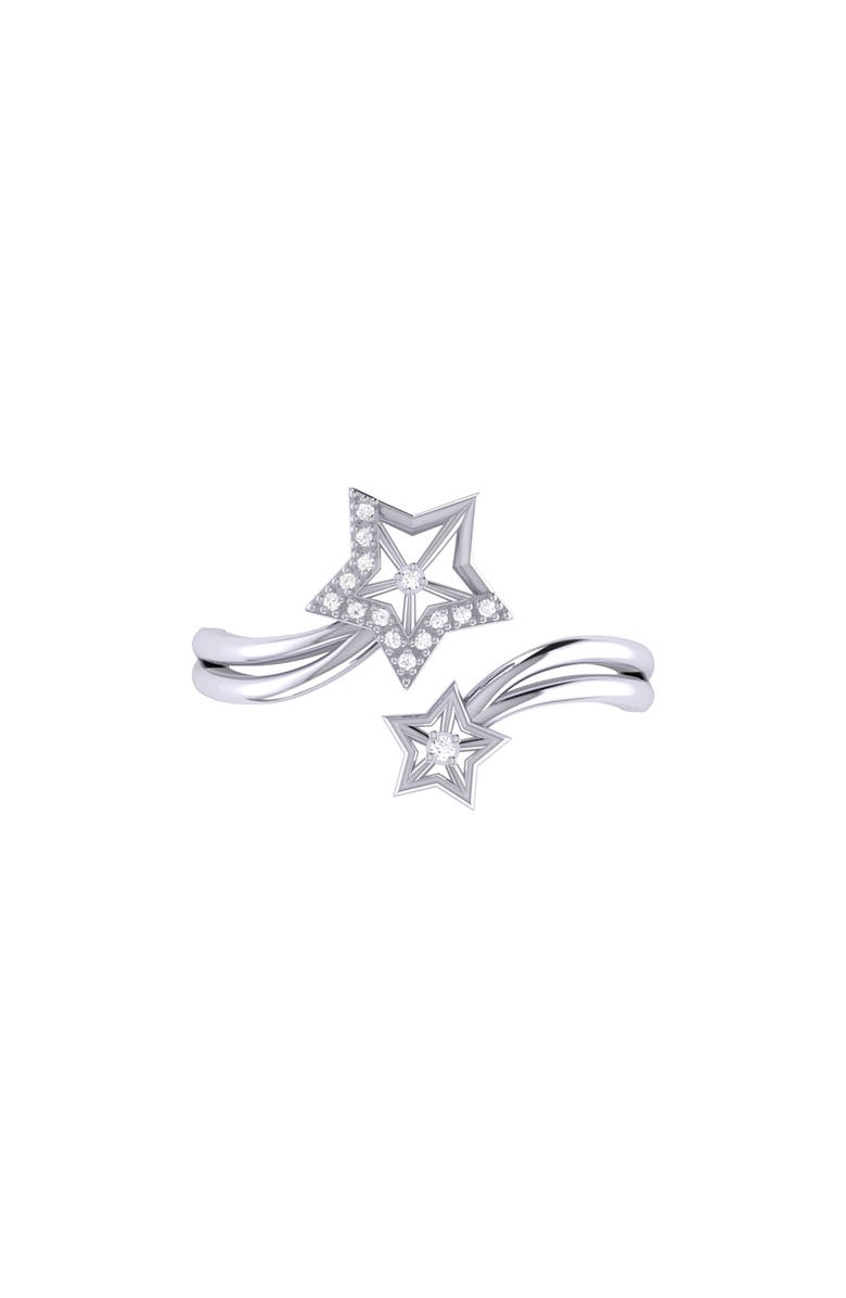 LuvMyJewelry Gleaming Star Duo Sterling Silver Diamond Ring, Alternate, color, 