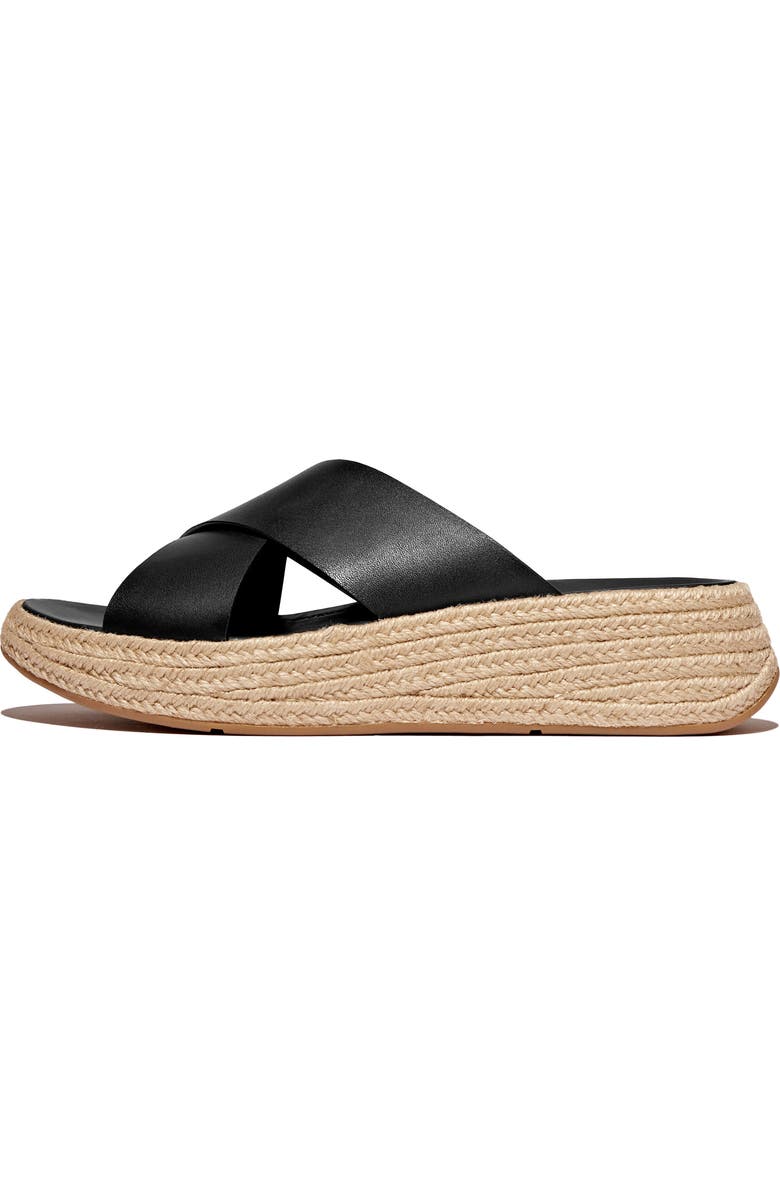 FitFlop F-Mode Espadrille Platform Slide Sandal, Alternate, color, Black