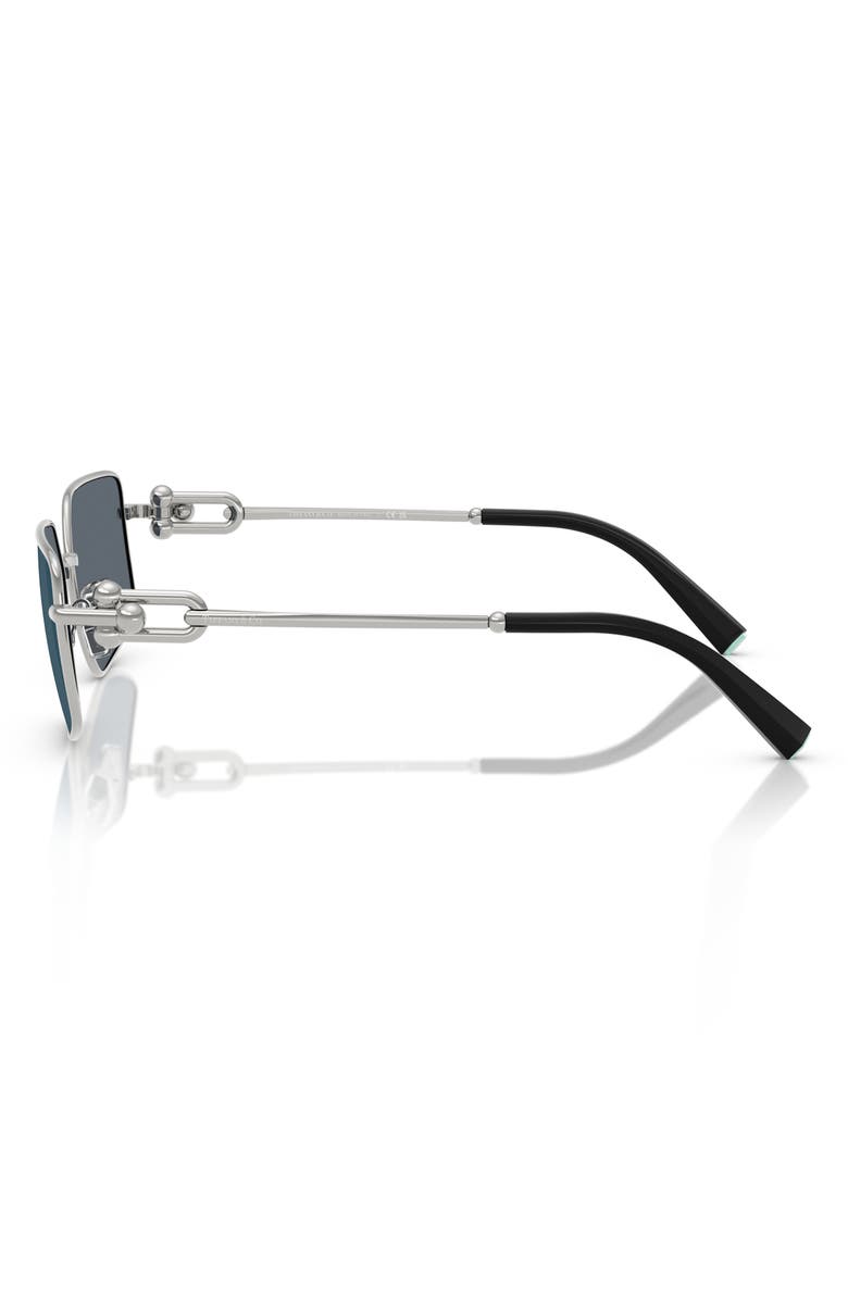Tiffany 
Co. 58mm Rectangular Sunglasses, Alternate, color, Silver / Blue Internal Silver