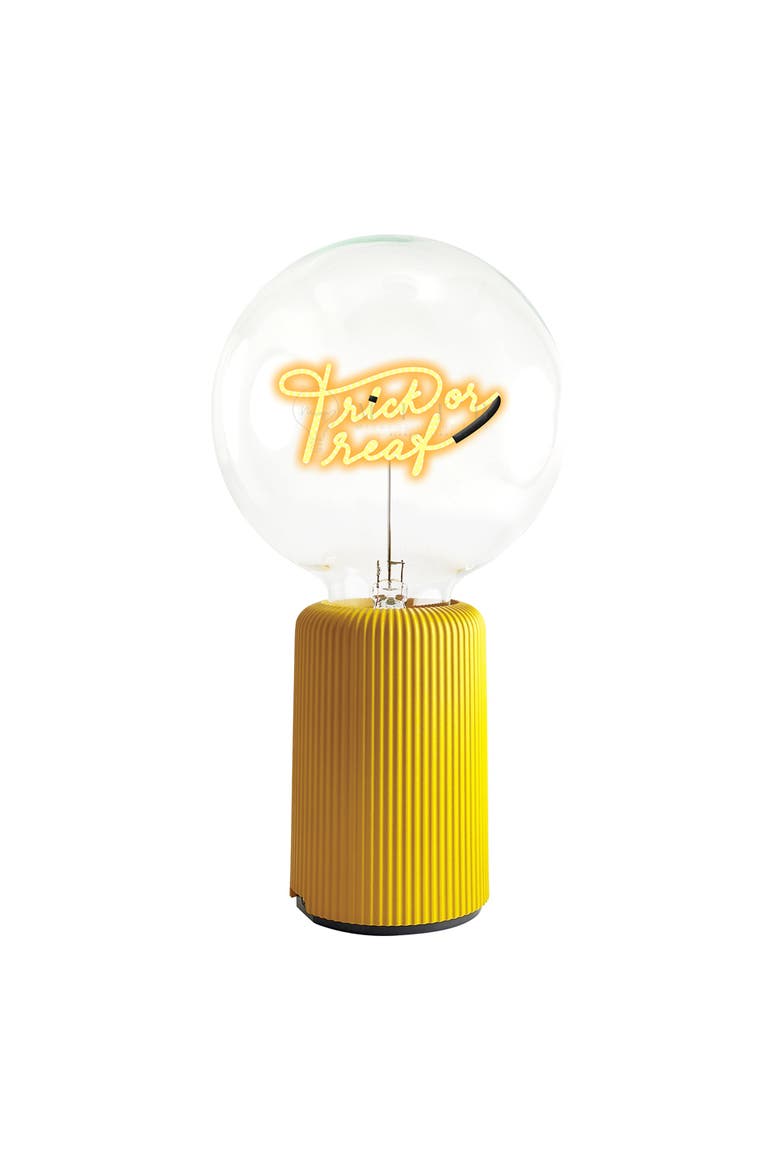 Trick Or Treat Portable Table Lamp, Main, color, Yellow