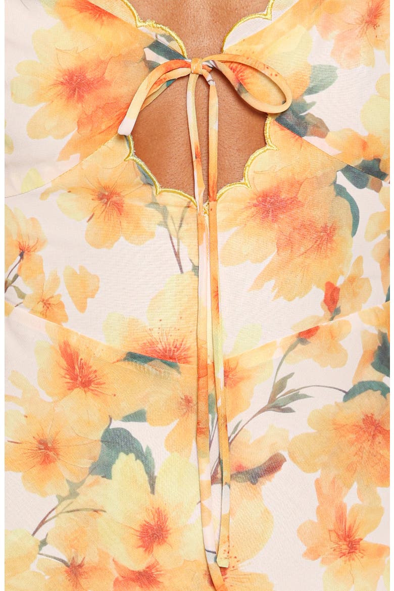Jean Scallop Maxi Dress, Alternate, color, YELLOW FLORAL