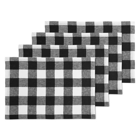 Linen Placemats - Buffalo Check, 14" x 19" Inch