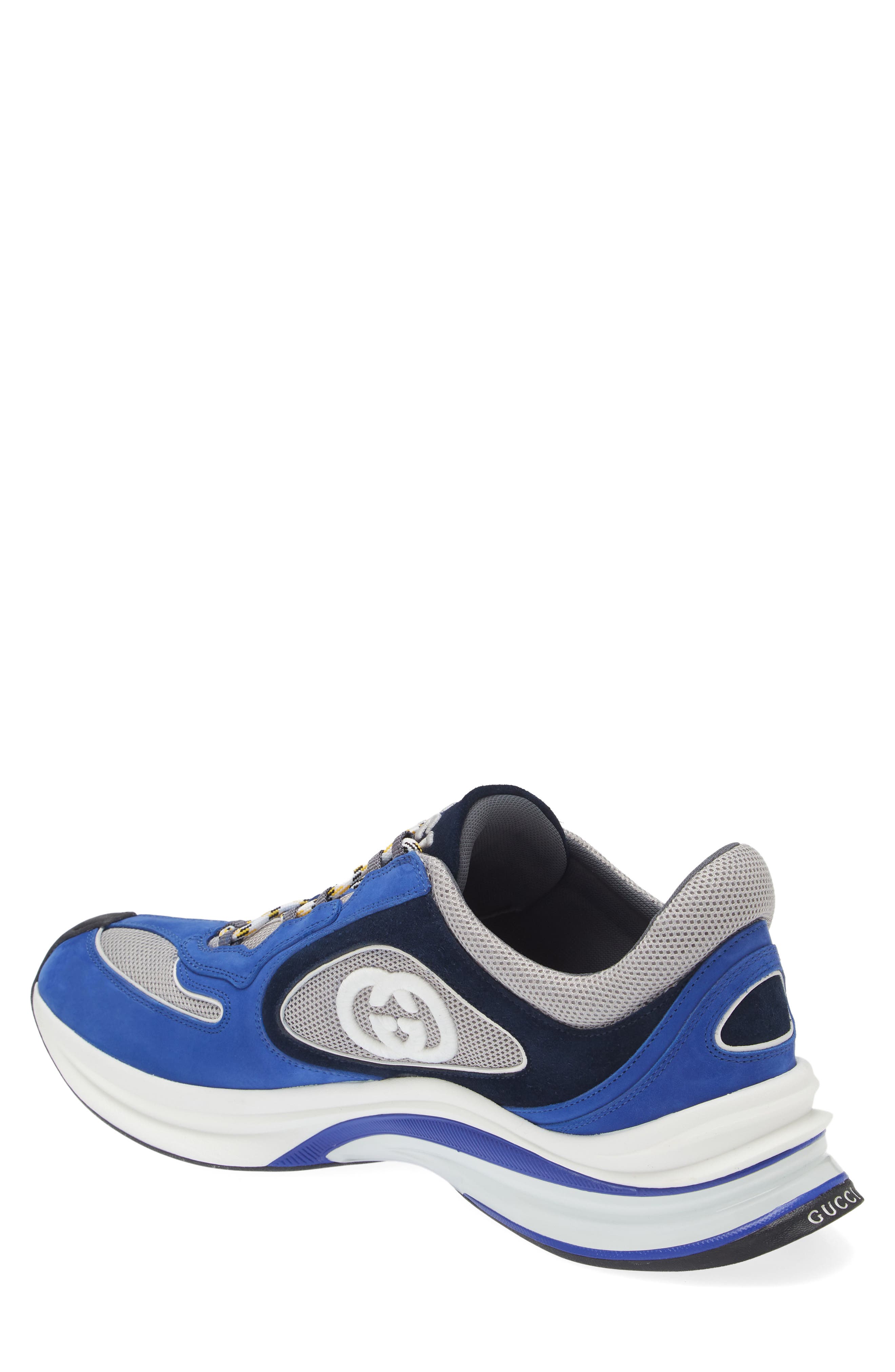 Gucci Run Mixed Media Sneaker, Alternate, color, Multi Blue