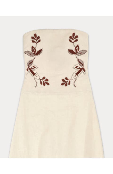 Anouk Embroidered Linen Dress