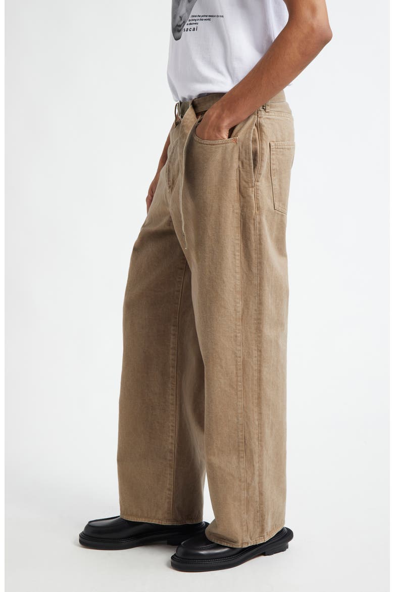 Belted Denim Pants, Alternate, color, BEIGE