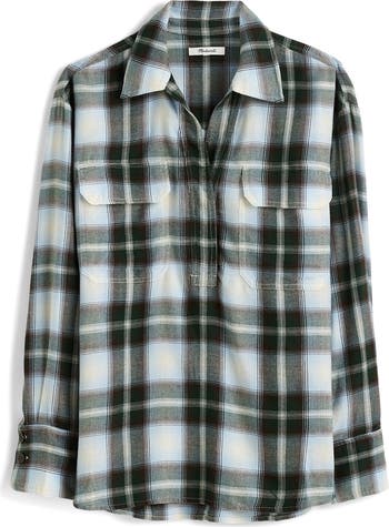 未使用級RRL plaid-print jersey popover shirt 未使用級RRL plaid-print jersey popover shirt - メルカリ