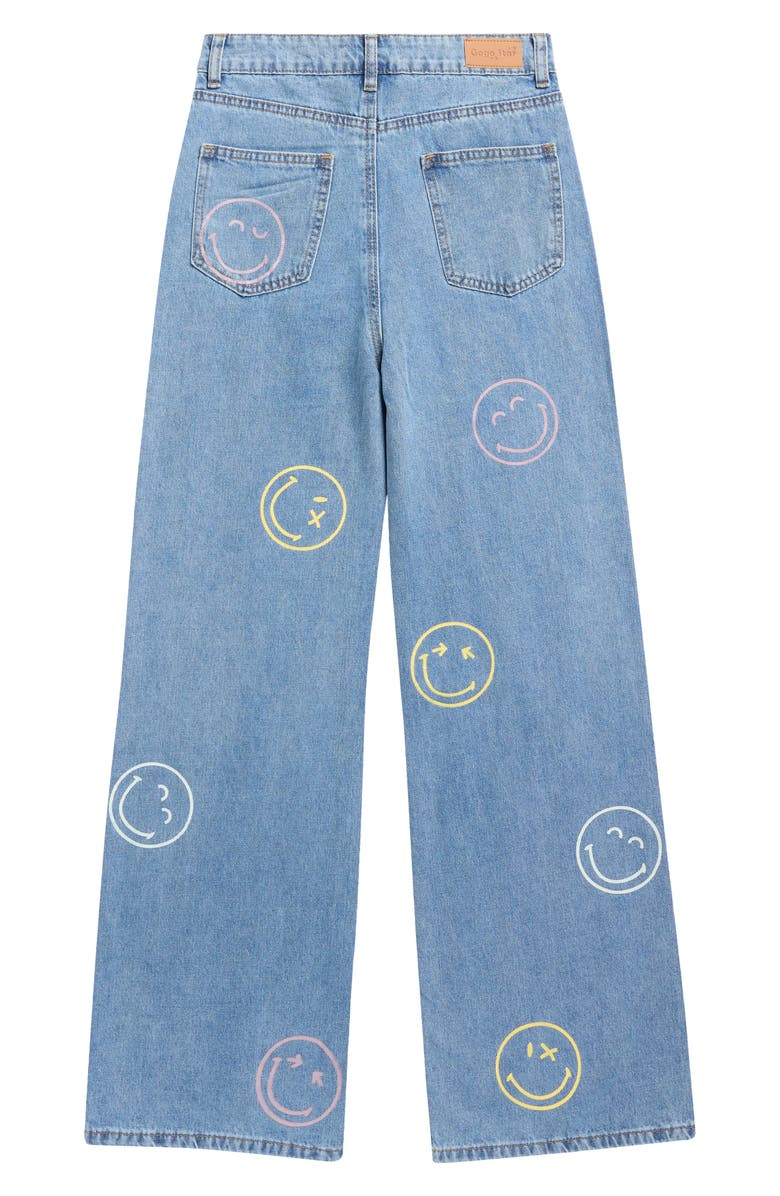 GOGO STAR Kids' Smiley Wide Leg Jeans, Alternate, color, Potassium